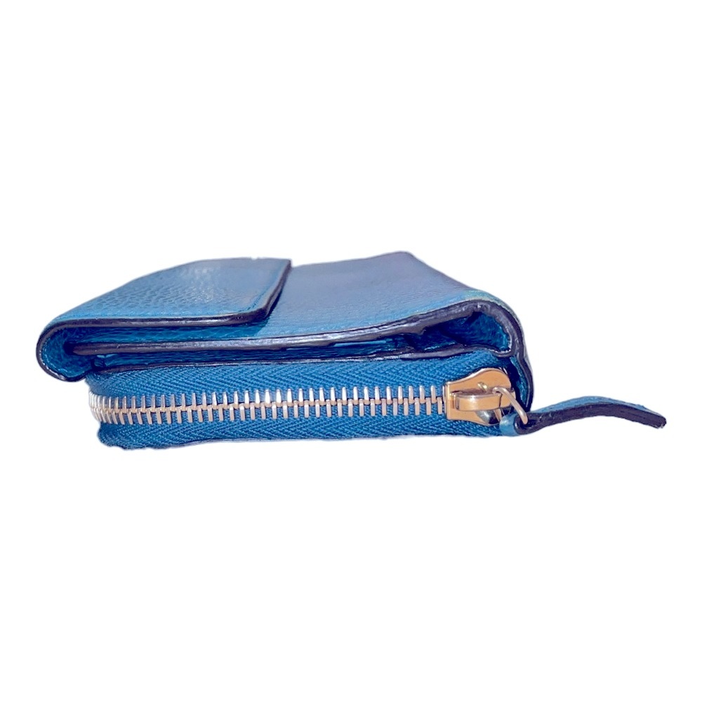 GUCCI Interlocking GG Zip Snap Teal Blue Leather Long Wallet - Picture 6 of 12